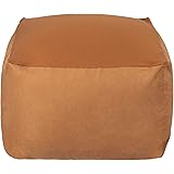 Homwarm ビーズクッション 怠惰なソファ 特大(55×55×35cm) 疲労解消 健康 安全 無味 カバー取り外し 洗濯可能 座り オールシーズン適用 0.3mm-0.5mm極小ビーズ 豆袋座布団 (ブラウン, S)