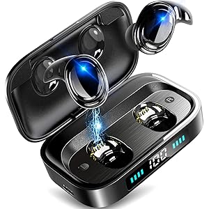 Bluetooth イヤホン 【2020年新発売 IPX8完全防水】 ワイヤレス イヤホン 瞬時接続 LEDディスプレイ電量表示 Hi-Fi高音質 最大650時間待ち受け 8.0ノイズキャンセリング&AAC対応 両耳 左右分離型 自動ペアリング ブルートゥース イヤホン 音量調整 マイク内蔵 ハンズフリー通話 Siri対応 フィット感抜群 PSE&技適認証済み iPhone/Android対応 (ブラック)