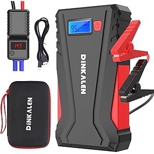 DINKALEN ジャンプスターター 12V車用 エンジンスターター QC3.0充電 12800mAh ピーク電流800…