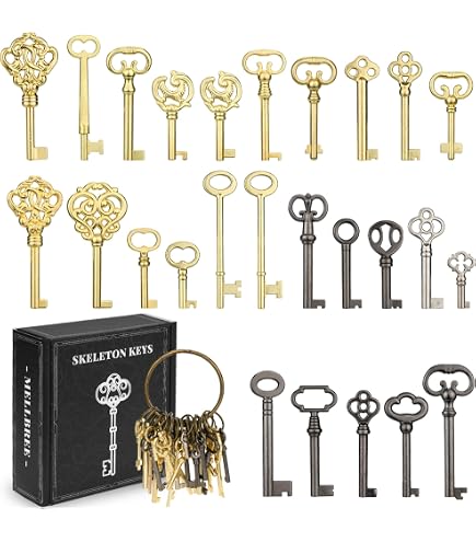 Amazon | スケルトンキーセット - キーリングに10個の鍵