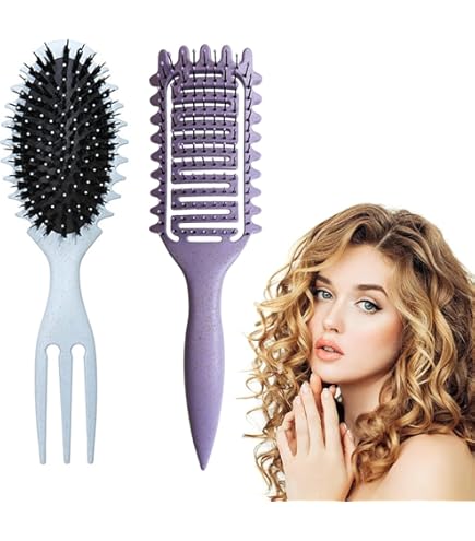 Amazon | Syntelusa カーリーヘアブラシ カールコーム 2個セット