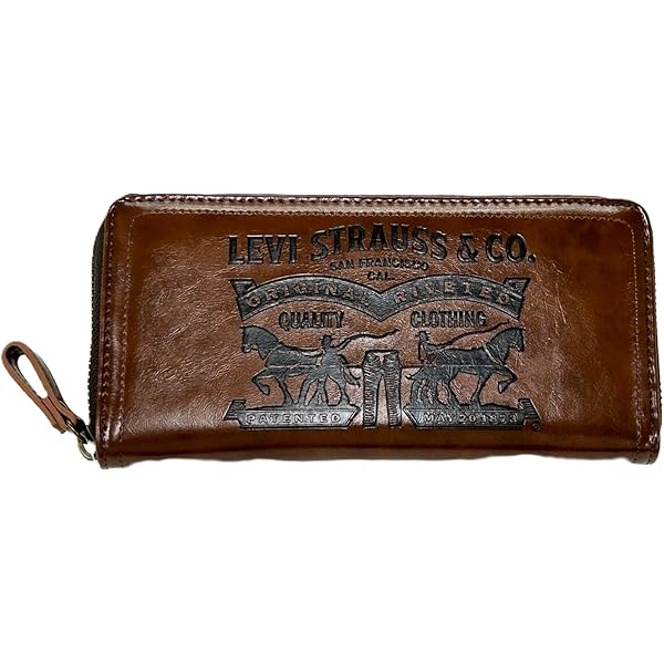 8203CBR Levis リーバイス ラウンドファスナー 長財布 本革ブラウン