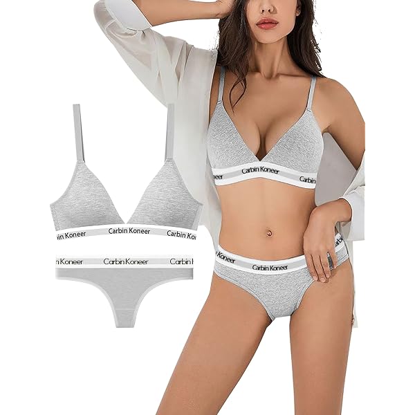 Amazon | カルバン・クライン メタリックグレー Vブラ Calvin Klein