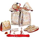 [京都室町st．] 七五三着物 7歳 女の子 金襴の結び帯(大寸)と箱セコペアセット【白系】 DPS101