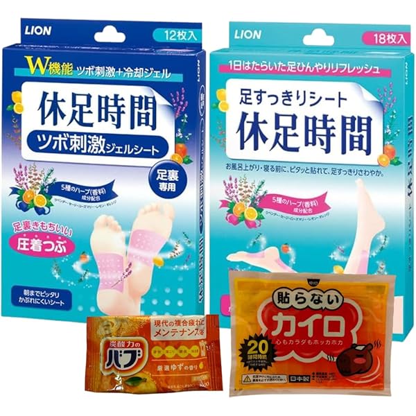 Amazon.co.jp: 休足時間 JS ツボ刺激ジェルシート 12枚(4枚×3袋) + 足