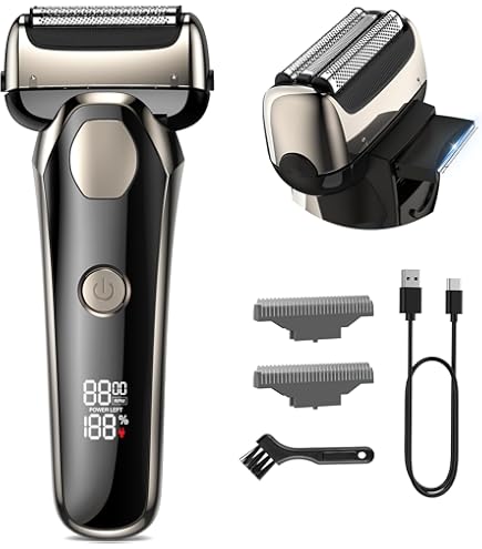 Amazon | シェーバー メンズ 【Type-c充電式&大型LED画面】 往復式