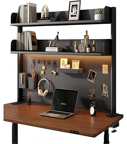 デスクラック 卓上デスク 3段ラック 高さ調整 100cm 黒 茶 1978,9 デスクラック 卓上デスク 3段ラック 高さ調整 100cm 黒 茶 1978,9