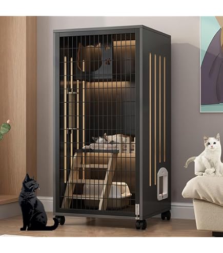 Amazon.co.jp: 猫 ケージ 木製 おしゃれ 小さめ 3階建て キャット