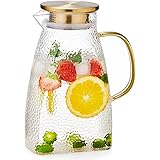 POKALOTEA ポカロティー 冷蔵庫ポット 冷蔵庫のドアポケットに入りやすい 耐熱ガラスピッチャー 1600ML 水出し ポット 直火対応 熱湯OK フルーツティー 洗いやすい 大容量 省スペース 柄後手 Y4R-4162 適格請求書発行可