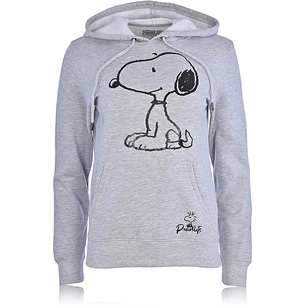 Peanuts Ladies Snoopy Fashion Hoodie - Ladies Classic Snoopy Fleece  Sweatshirt Foil Sweatshirt (Heather Grey, X-Small) : Amazon.sg: Fashion