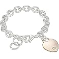 GUESS Basic G Logo Heart Link Bracelet, One Size