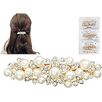 Amazon.co.jp: 【特別な日にぴったりのパールバレッタ】 バレッタ  