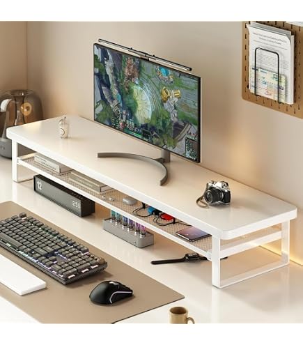 Amazon.co.jp: JOFUYU モニター台 卓上 100cm 2段 木製 pc ノート