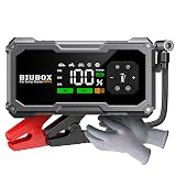 BiuBox ジャンプスターター 空気入れ 8500A 12V 車用 150PSI エンジンスターター エアコンプレッサー搭載 全ガソリン車/9L以下ディーゼル車対応 モバイルバッテリー機能 絶縁手袋付き PSE認証済
