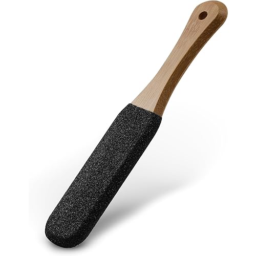 BEZOX Foot Pumice Stone Pedicure File(1 PCS) - Ergonomic Wooden Handle Foot File Callus Remover for Smoother Feet and Hands -