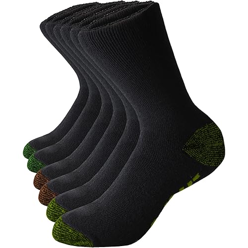 TRADIE 6-Pack Cotton Blend Heavy Duty Work Sock with Arch Support, Mens Socks, Dual Layer Construction, Reinforced Heel & Toe