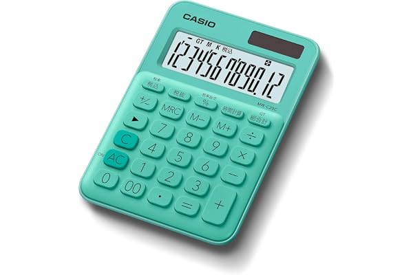 カシオ カラフル電卓 ミントグリーン 12桁 ミニジャストタイプ MW-C20C-GN-N