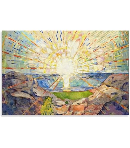 Amazon.co.jp: Edvard Munchエドヴァルド・ムンク絵画作品印刷『太陽