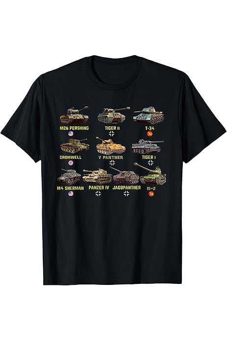 Amazon | 第二次世界大戦ドイツ戦車タイガーIの設計図 Tシャツ | T 