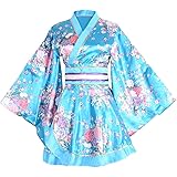 [YuanD] セクシー 着物ドレス 花魁 コスプレ衣装 ショート丈 花柄 和服 コスチューム 浴衣 ナイトドレス