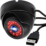 ELP 2メガピクセル USB ドームカメラ、CMOS IMX323 センサー搭載、1080P フル HD 防水監視セキュリティカメラ、昼夜対応屋内外兼用 USB カメラ、金属ハウジングでほとんどの OS に対応