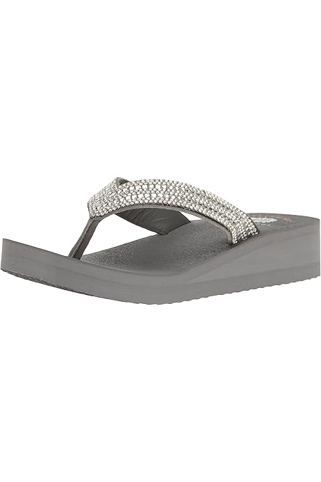 yellow box gray flip flops