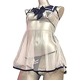 [komanakomi] コスプレ セーラー服 制服 シースルー ワンピース ブルー