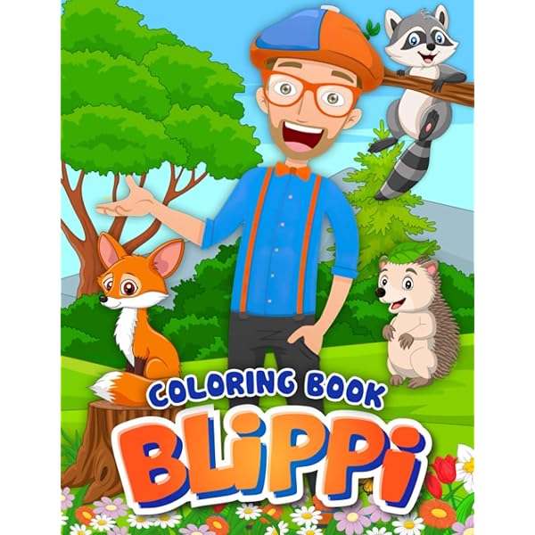 Blippi Coloring Book Animals Machines John Stevin Blippi Amazon Com Au Books