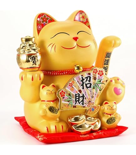 Amazon.co.jp: Baccarat バカラ 招き猫 ゴールド 金運 猫 幸運