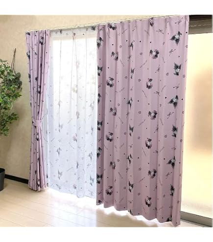 マイメロ 100×200cm ドレープカーテン2枚レースカーテン2枚 マイ