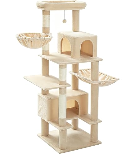 Amazon | PETEPELA キャットタワー 大型猫用 多頭飼い スリム 猫タワー