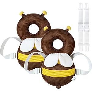 Cutle Baby ベビーヘッドガード 赤ちゃん転倒防止リュック 乳幼児用安全リュック 頭保護クッション 超軽量 衝撃吸収 サイズ調整可能 適用月齢6ヶ月～24ヶ月(メッシュタイプ)