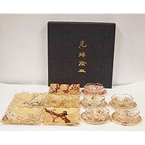 Amazon.co.jp: 光琳絵皿セット＜食器＞尾形光琳 和食器 ガラス