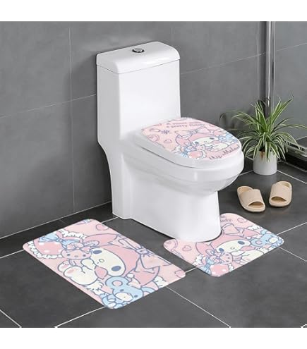 マイメロ 　トイレマット バスマット ホルダー　３点　ゼブラ柄 マイメロ トイレマット バスマット ホルダー 3点 ゼブラ柄