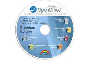 OpenOffice Premium Edition for Windows 11-10-8-7-Vista-XP | PC Software and 1.000 New Fonts and Free Email Support | Alternative to Office | Compatible with Word, Excel and PowerPoint