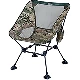 iClimb Ultralight Compact Camping Folding Beach Chair with Anti-Sinking Large Feet and Back Support Webbing (Woodland - Squar