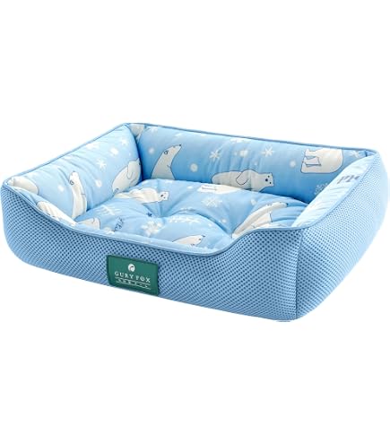 Amazon | オーガニックコットン 犬 猫のベッド スクエア型 シール織り