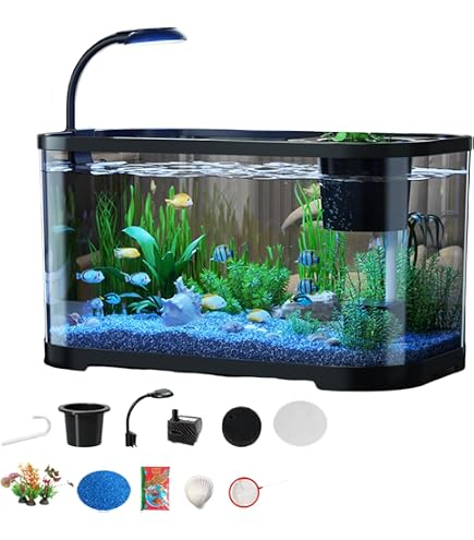 Amazon.co.jp: 水槽 アクアリウム スターターキット 一体型水槽セット 