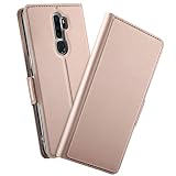 Thursday OPPO A5 2020 互換品 手帳型 スマホケース レザー マグネット スタンド カード収納 ローズゴールド