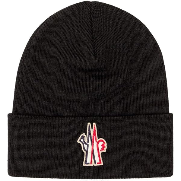 MONCLERニット帽 黒 早い者勝ち MONCLER モンクレール ニット帽 黒 ブラック ネイビー 帽子