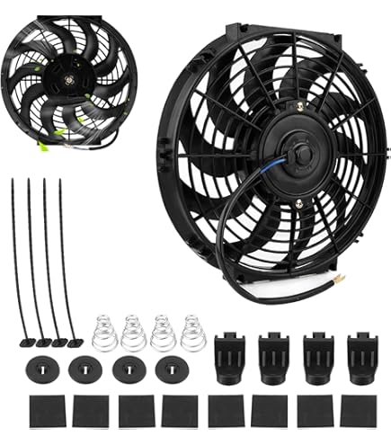Amazon.co.jp: 12インチ エンジン冷却ファン 大風量 電動ラジエーター