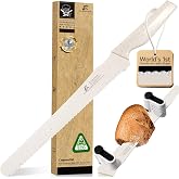 CoquusAid Upgrade Bread Knife for Homemade Bread, World‘s 1st Double Serrated Knife with 5 Thickness Adjustable Slicing Guide