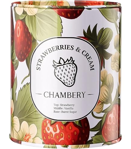 Colonial Candle Fresh Strawberry Rhubarb Scented Candle - 3.5 Oz, 2-Wick, Mottled Wax Jar