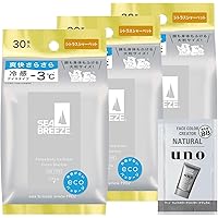 Seabreeze 【まとめ買い】シーブリーズ フェイス&ボディシートN シトラスシャーベット 30枚×3個+おまけ 大判 全身 顔 汗 汚れ 快適 皮脂 テカリ メントール すっきり 爽快 清潔 暑さ対策 【Amazon.co.jp限定】