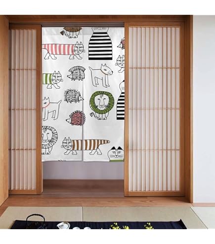 Amazon｜リサラーソン のれん 目隠し 暖簾 部屋間仕切り 廊下
