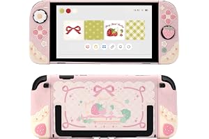 GeekShare Switch2カバー Switch2対応 スイッチ2025 PC製 joy con 保護カバー 分体式 全面保護 薄型 傷防止 汚れ防止 対応耐衝撃 取り外し簡単-クレームイチゴ (ピンク)