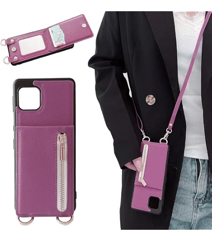 Amazon.co.jp: for aquos sense6 ケース ショルダー ストラップ PU