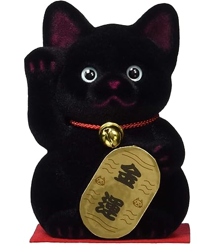 金運大黒猫 金運万倍大明神（大黒招き猫）】開運 縁起物 金色 : 水晶院shop
