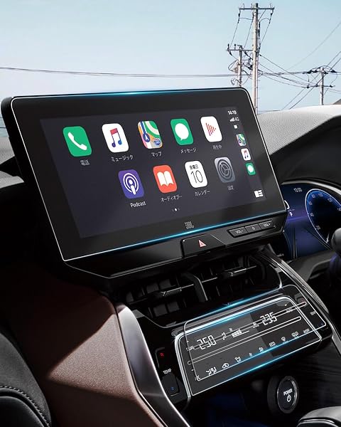 ruiya 【3枚入り】 反射防止フィルム 新型 トヨタ ハリアー 80系 カーナビ 12.3インチ ガラスフィルム(反射防止1枚)+エアコン(PET製2枚) 80ハリアー ディスプレイオーディオ 12.3インチ カーナビ 保護フィルム 傷防止 9H 指紋防止 汚れ防止 極薄 高感度タッチ 自己吸着 ハリアー 80 アンチグレアフィルム ハリアー 80系 アクセサリー カスタムパーツ - 1