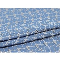 Amazon | デニム生地 花柄刺繍生地 北欧可愛いキルティング生地